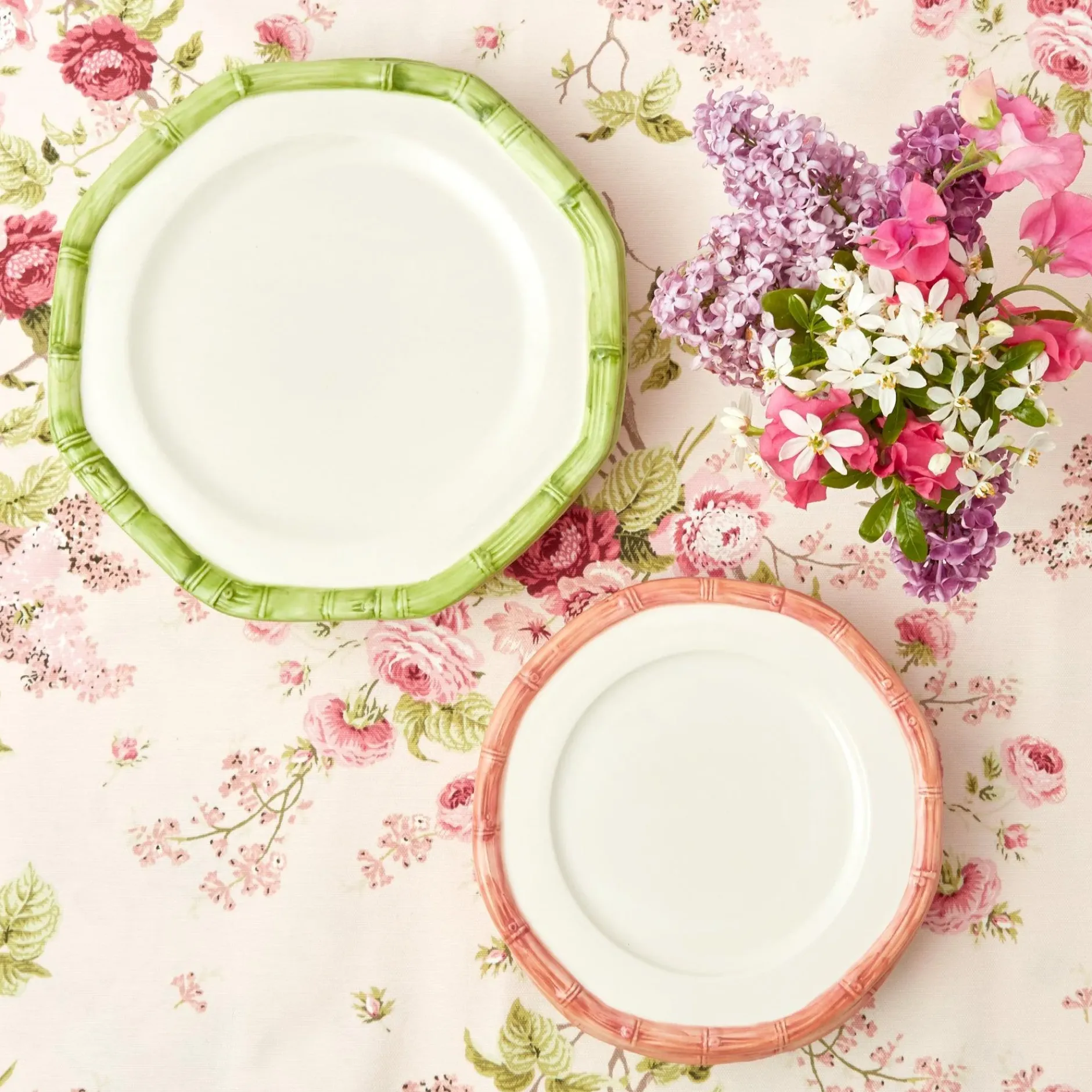 Discount Mrs. Alice Pink Geometric Bamboo Starter Plate