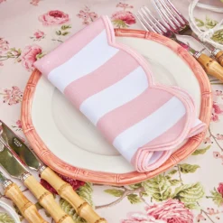 Clearance Mrs. Alice Pink Geometric Bamboo Starter Plate (Set Of 4)
