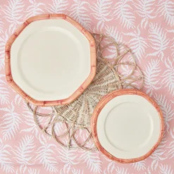 Outlet Mrs. Alice Pink Geometric Bamboo Starter Plate