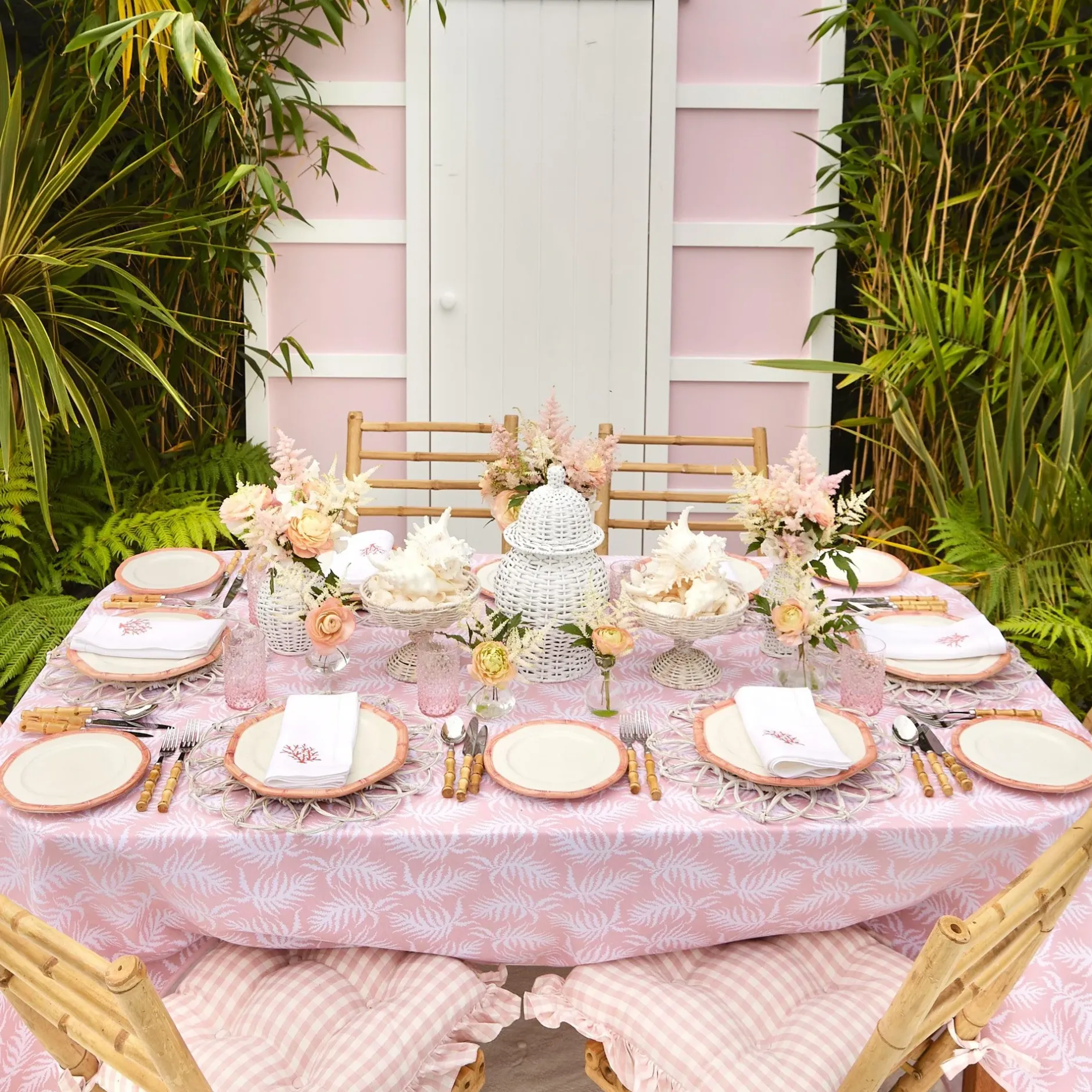 Outlet Mrs. Alice Pink Geometric Bamboo Starter Plate
