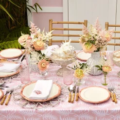 Outlet Mrs. Alice Pink Geometric Bamboo Starter Plate