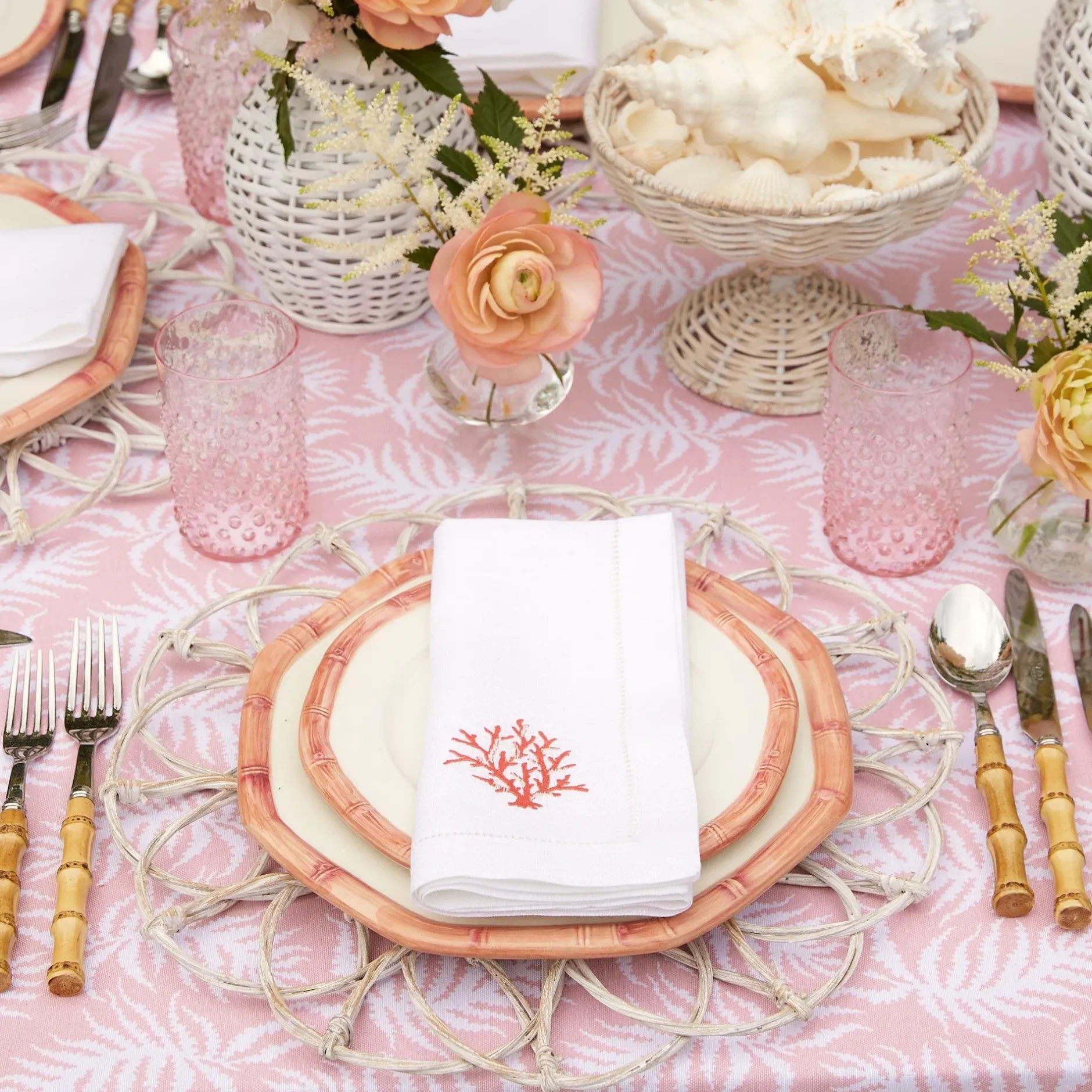 Outlet Mrs. Alice Pink Geometric Bamboo Starter Plate