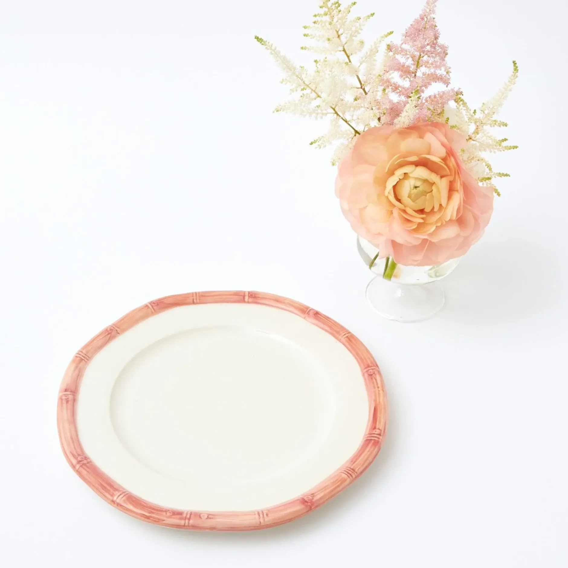 Outlet Mrs. Alice Pink Geometric Bamboo Starter Plate