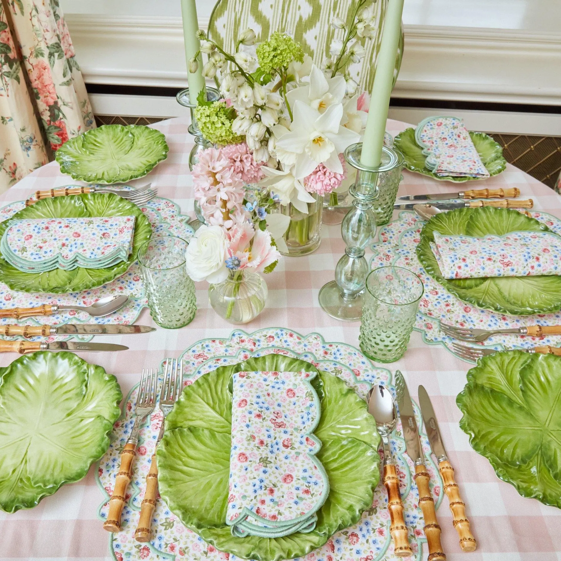 Clearance Mrs. Alice Pink Gingham Tablecloth