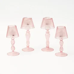 Online Mrs. Alice Pink Glass Lantern Tea Light Holder Set