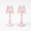 Sale Mrs. Alice Pink Glass Lantern Tea Light Holder (Pair) - 18Cm