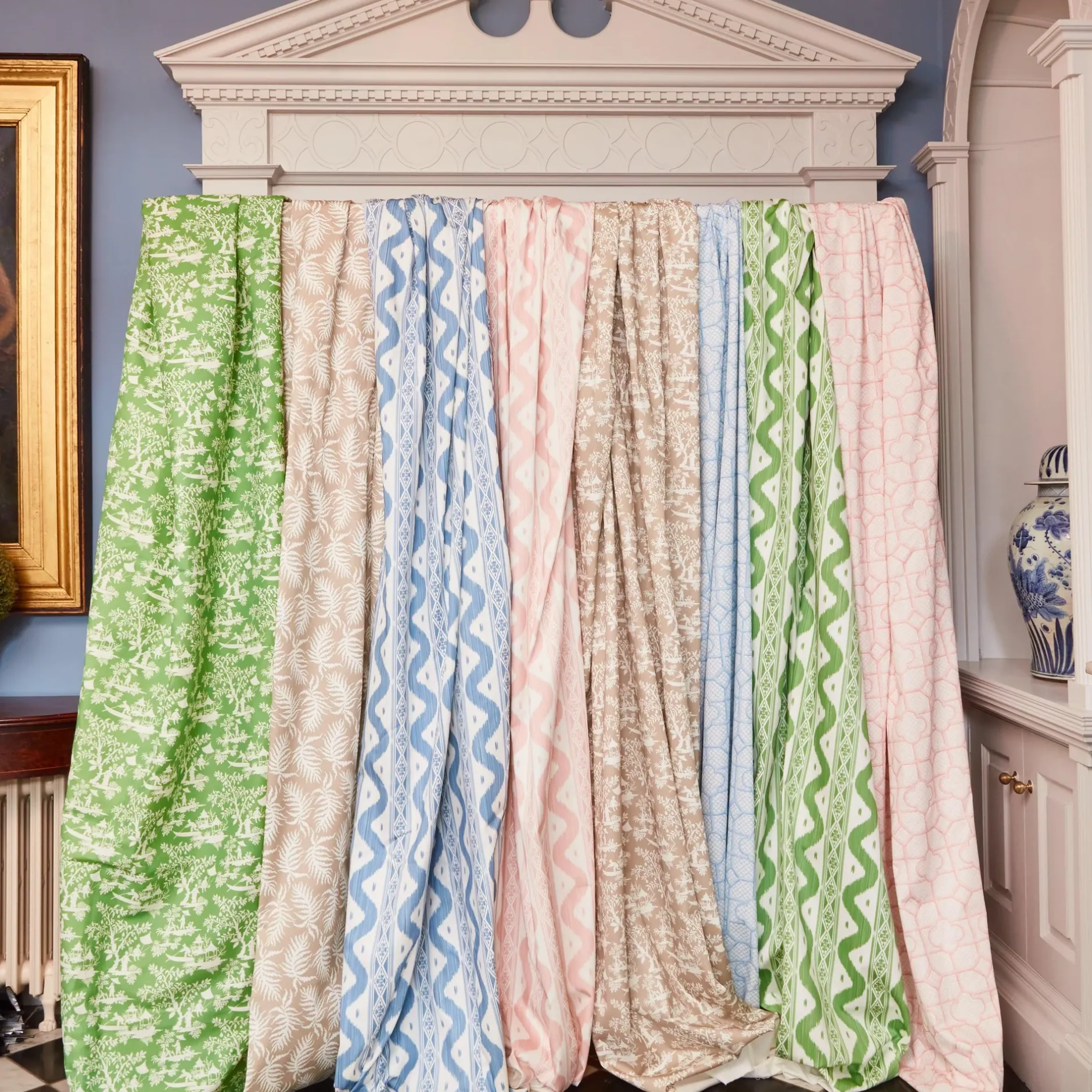 Online Mrs. Alice Pink Ikat Stripe Fabric