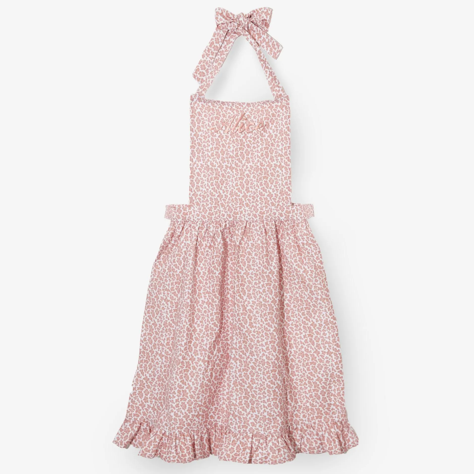 Hot Mrs. Alice Pink Leopard Frilled Apron