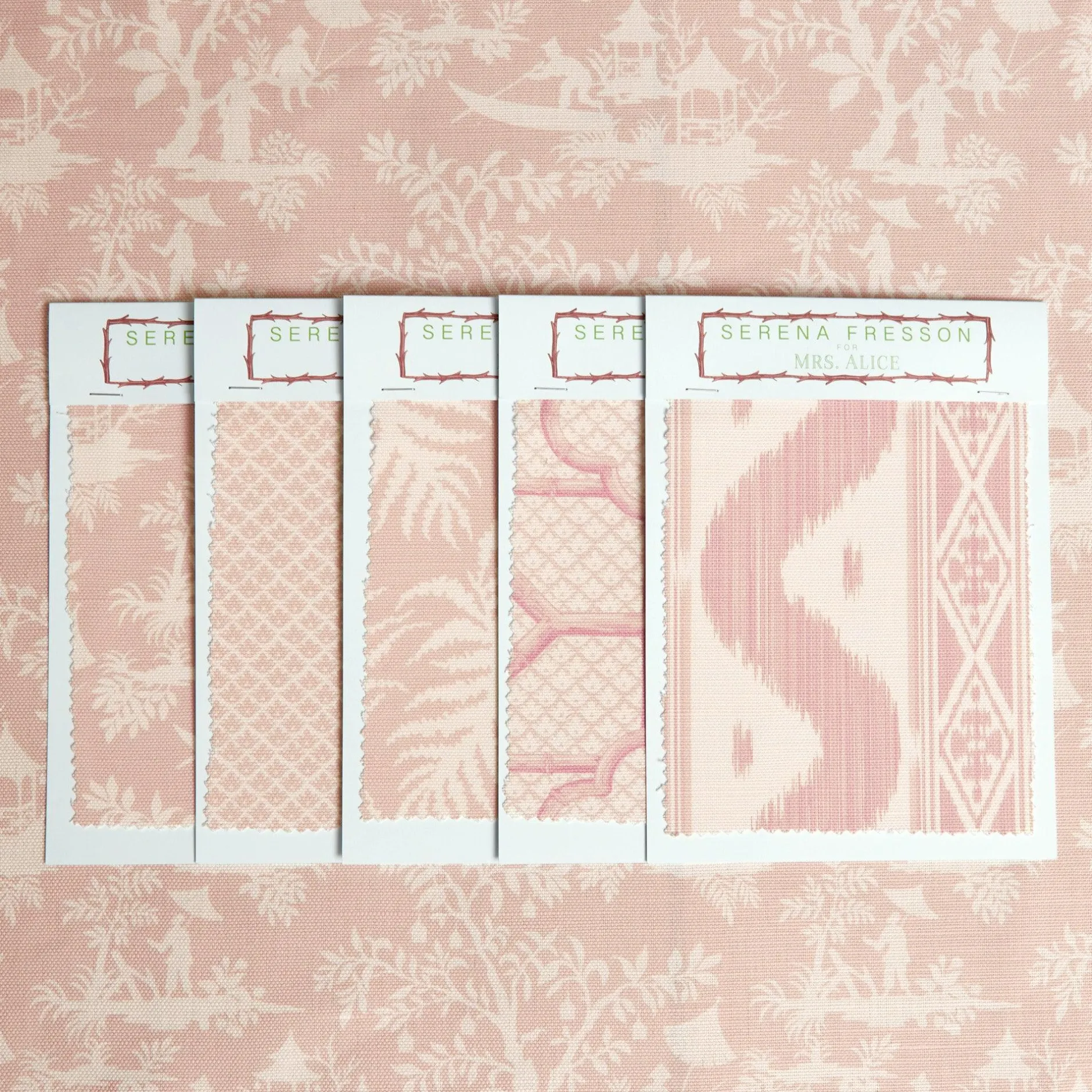 Online Mrs. Alice Pink Pagoda Garden Fabric