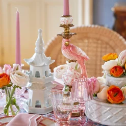 Hot Mrs. Alice Pink Parrot Candle Holder (Pair)