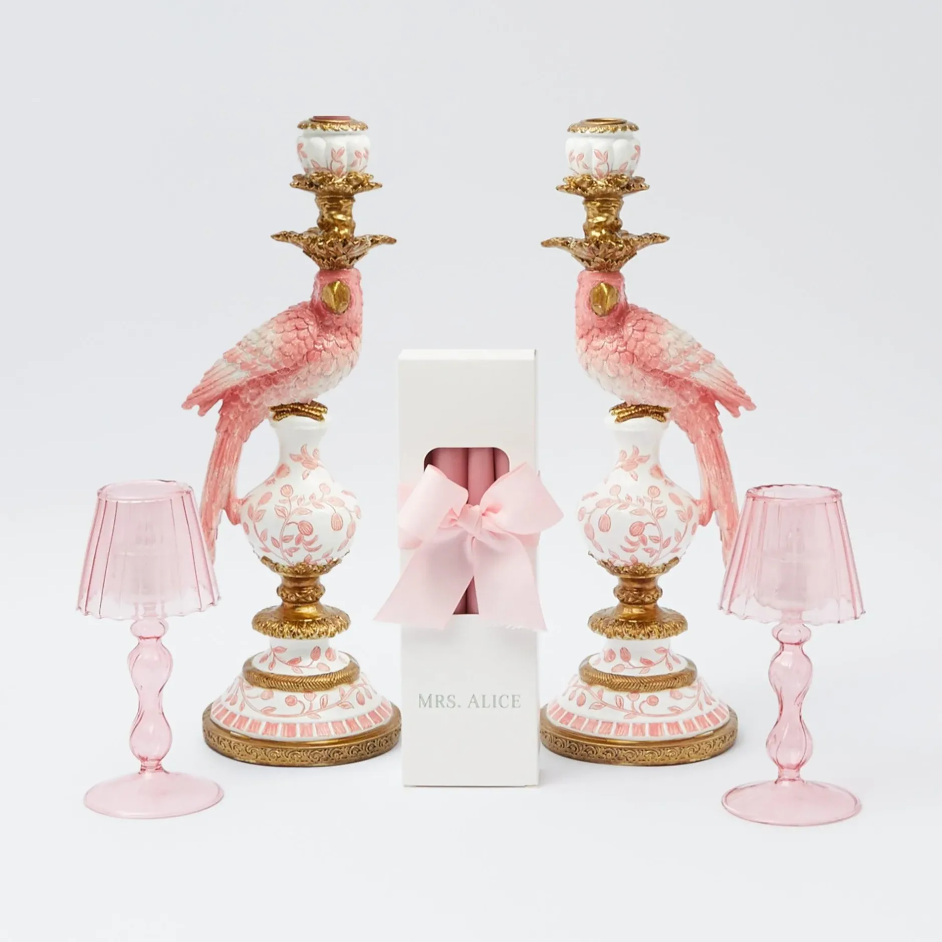 Online Mrs. Alice Pink Parrot Candlescape