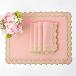 Online Mrs. Alice Pink Penelope Placemats (Set Of 4)