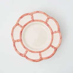 Clearance Mrs. Alice Pink Petal Bamboo Dinner Plates (Set Of 4)
