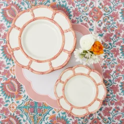 Discount Mrs. Alice Pink Petal Bamboo Dinner & Starter Plates (Set Of 8)