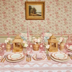 Hot Mrs. Alice Pink Petal Bamboo Dinner Plate