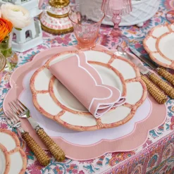 Hot Mrs. Alice Pink Petal Bamboo Dinner Plate