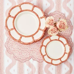 Hot Mrs. Alice Pink Petal Bamboo Dinner Plate