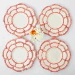 Outlet Mrs. Alice Pink Petal Bamboo Dinner & Starter Plates (Set Of 8)