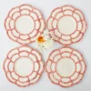 Best Mrs. Alice Pink Petal Bamboo Dinner & Starter Plates (Set Of 8)