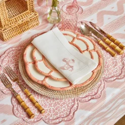 Outlet Mrs. Alice Pink Petal Bamboo Starter Plates (Set Of 4)