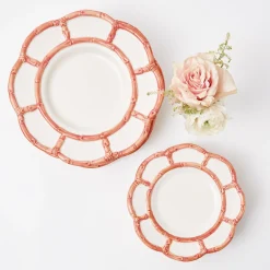 Outlet Mrs. Alice Pink Petal Bamboo Starter Plates (Set Of 4)