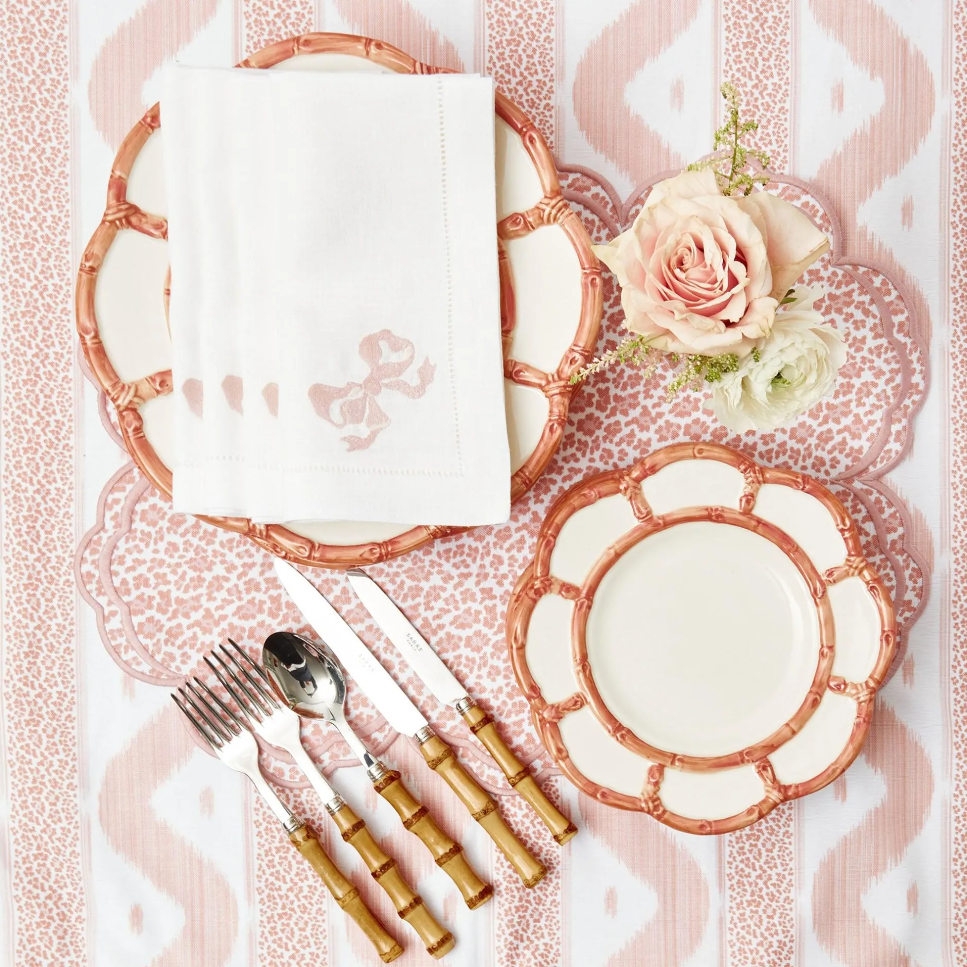 New Mrs. Alice Pink Petal Bamboo Starter Plates (Set Of 4)