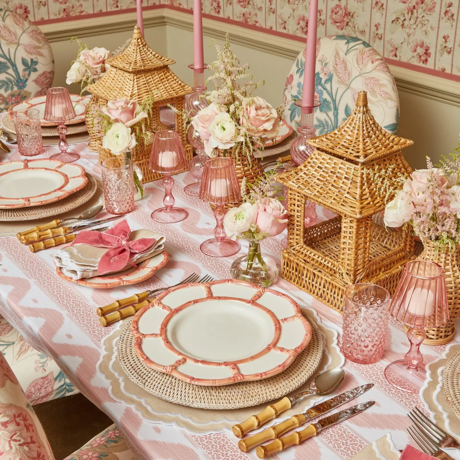 Best Mrs. Alice Pink Petal Bamboo Starter Plate