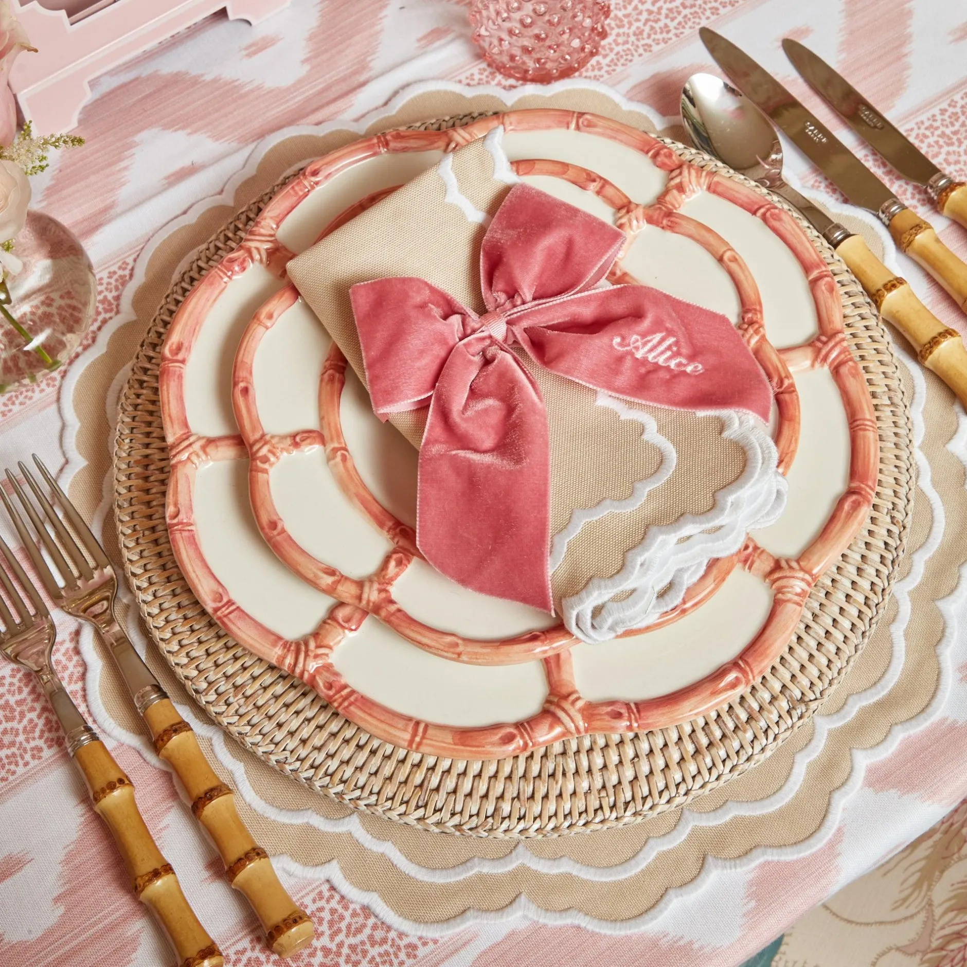 Best Mrs. Alice Pink Petal Bamboo Starter Plate