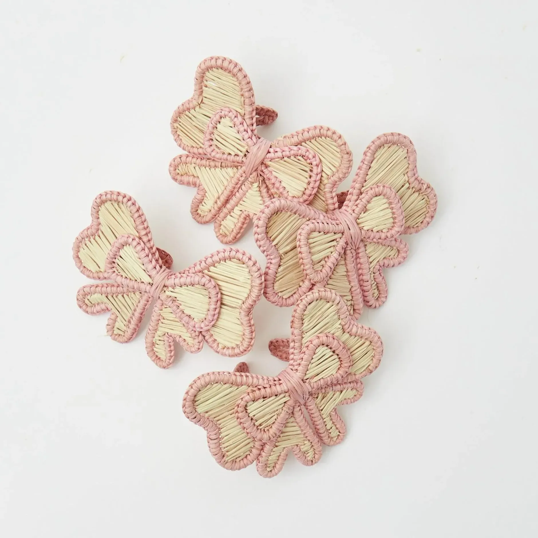 Online Mrs. Alice Pink Rattan Napkin Bow (Set Of 4)