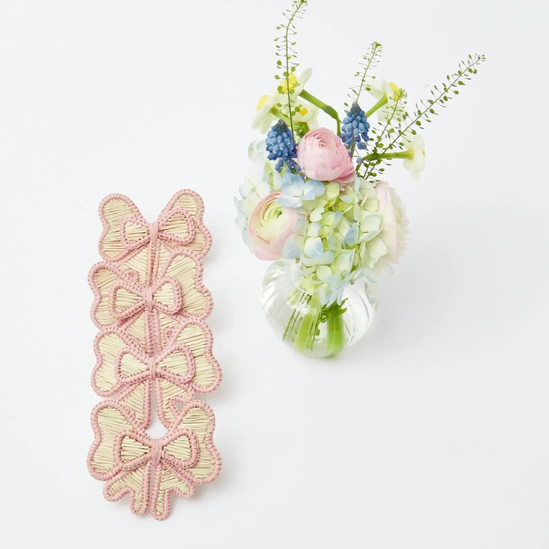 Online Mrs. Alice Pink Rattan Napkin Bow (Set Of 4)