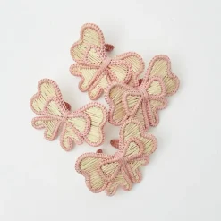 New Mrs. Alice Pink Rattan Napkin Bow (Set Of 4)