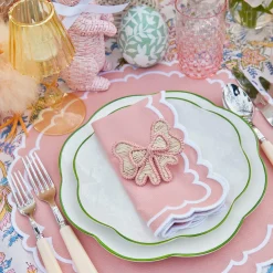 New Mrs. Alice Pink Rattan Napkin Bow (Set Of 4)