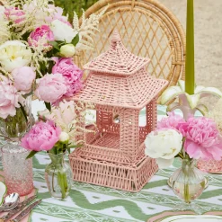 Best Mrs. Alice Pink Rattan Pagoda Lantern