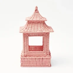 Discount Mrs. Alice Pink Rattan Pagoda Lantern