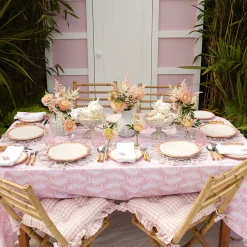 Sale Mrs. Alice Pink Trailing Ferns Tablecloth