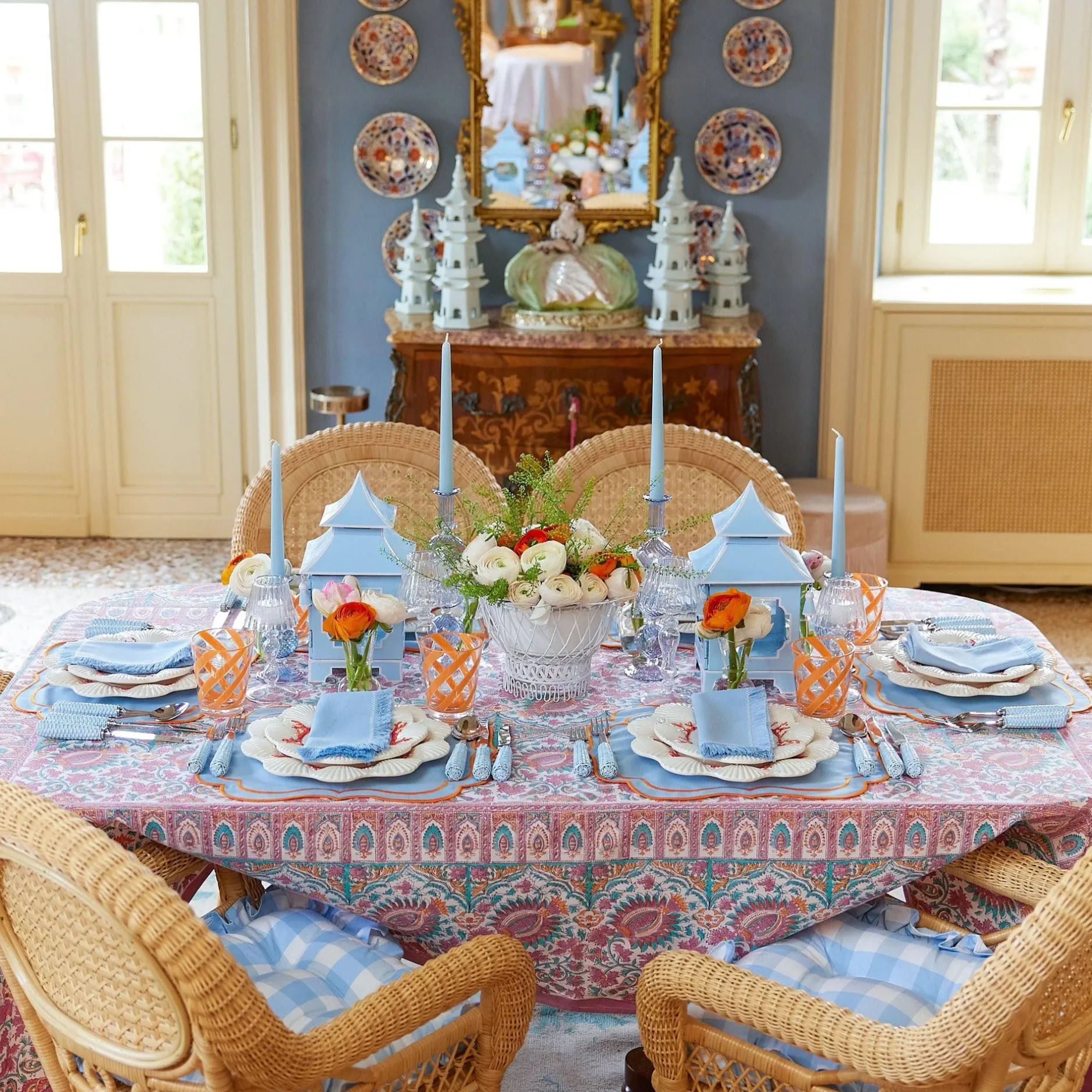 Discount Mrs. Alice Powder Blue Pagoda Lantern