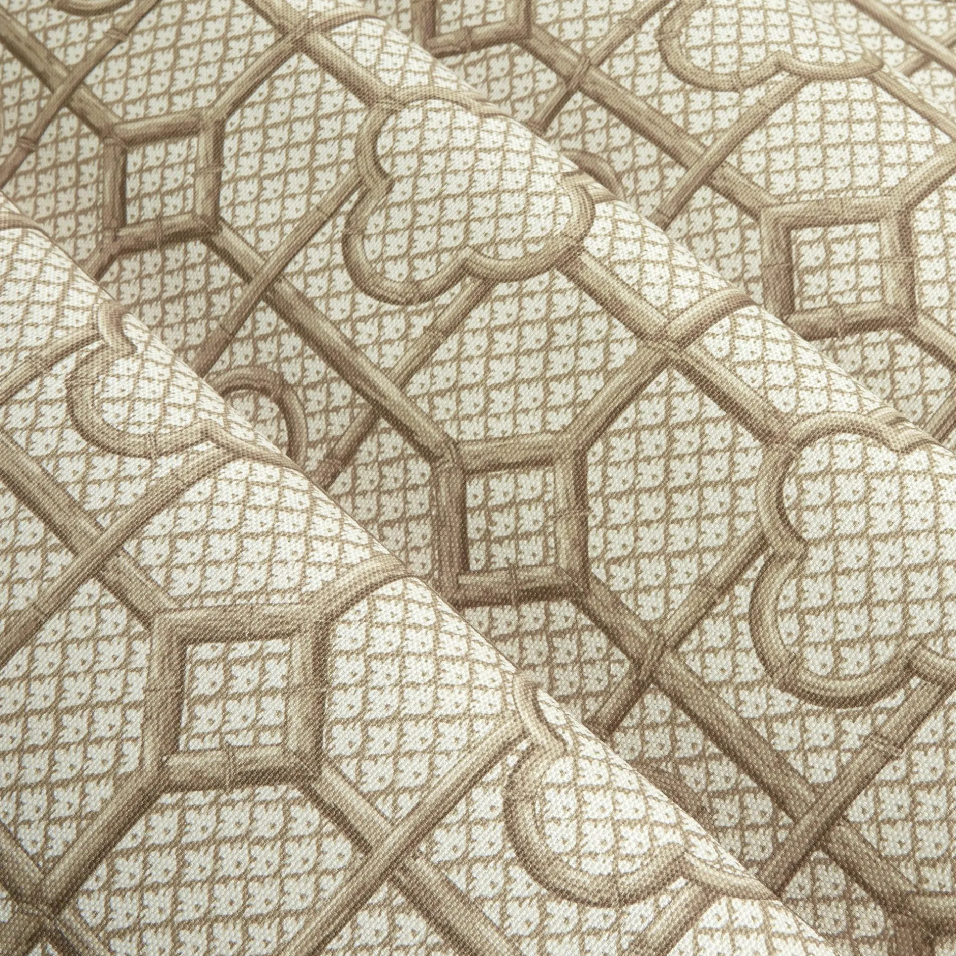 Sale Mrs. Alice Putty Bamboo Trellis Fabric