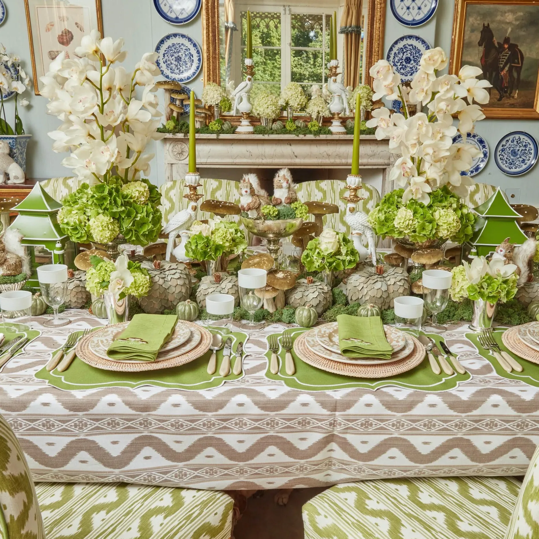 New Mrs. Alice Putty Ikat Tablecloth