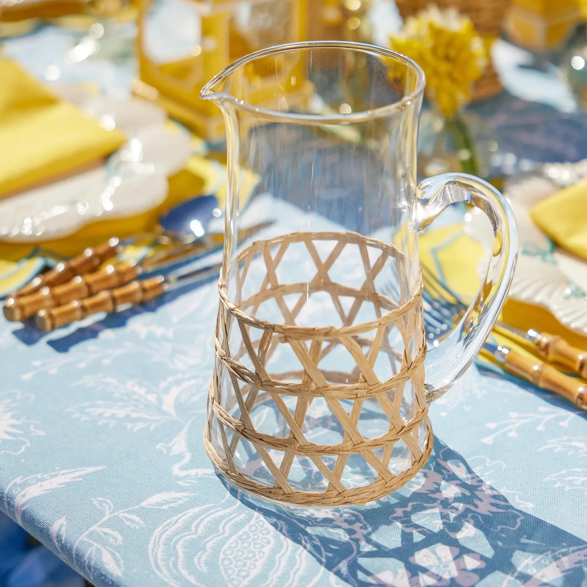 Best Mrs. Alice Raffia Water Glasses & Jug Set
