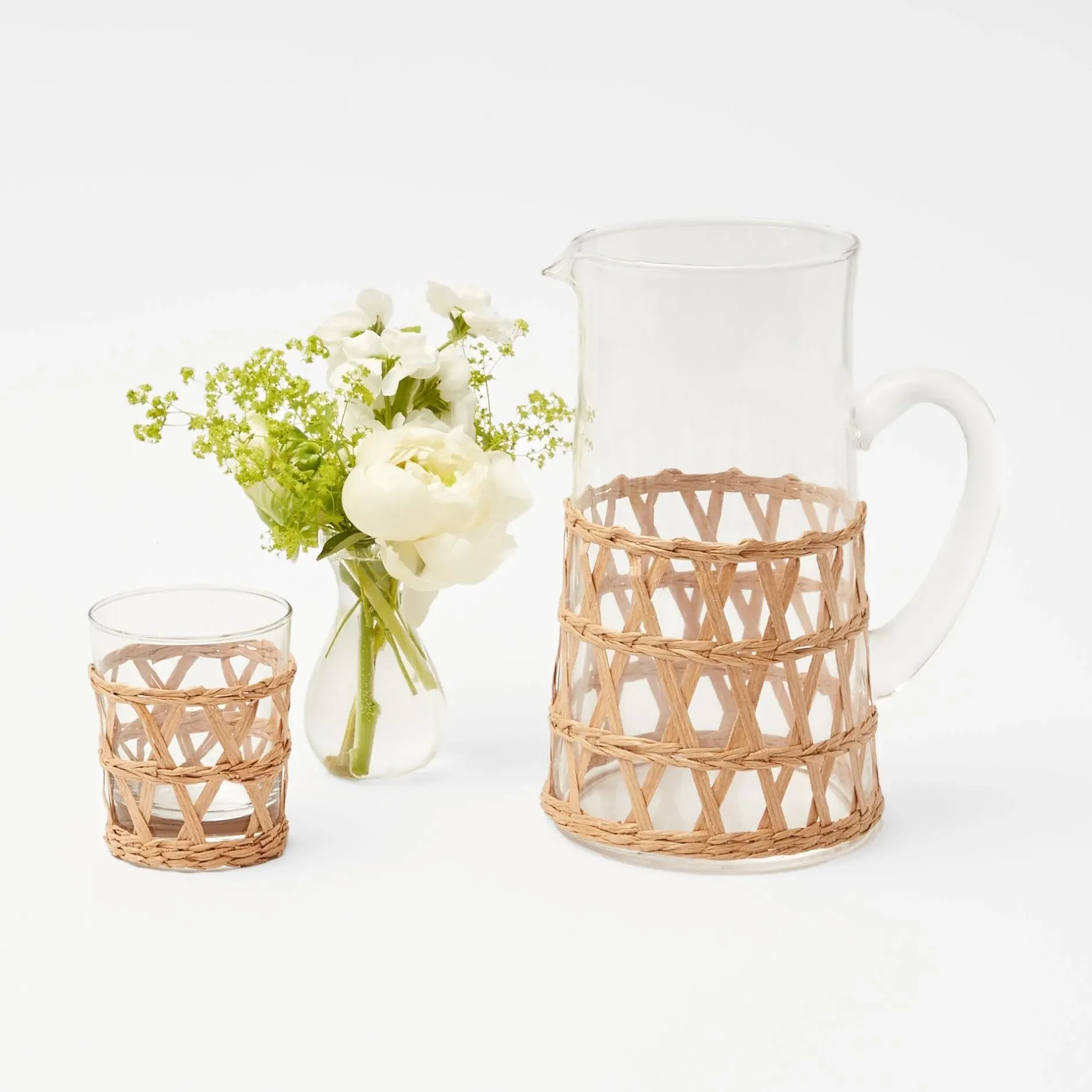Discount Mrs. Alice Raffia Water Glasses & Jug Set