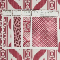 New Mrs. Alice Raspberry Pink Ikat Stripe Fabric
