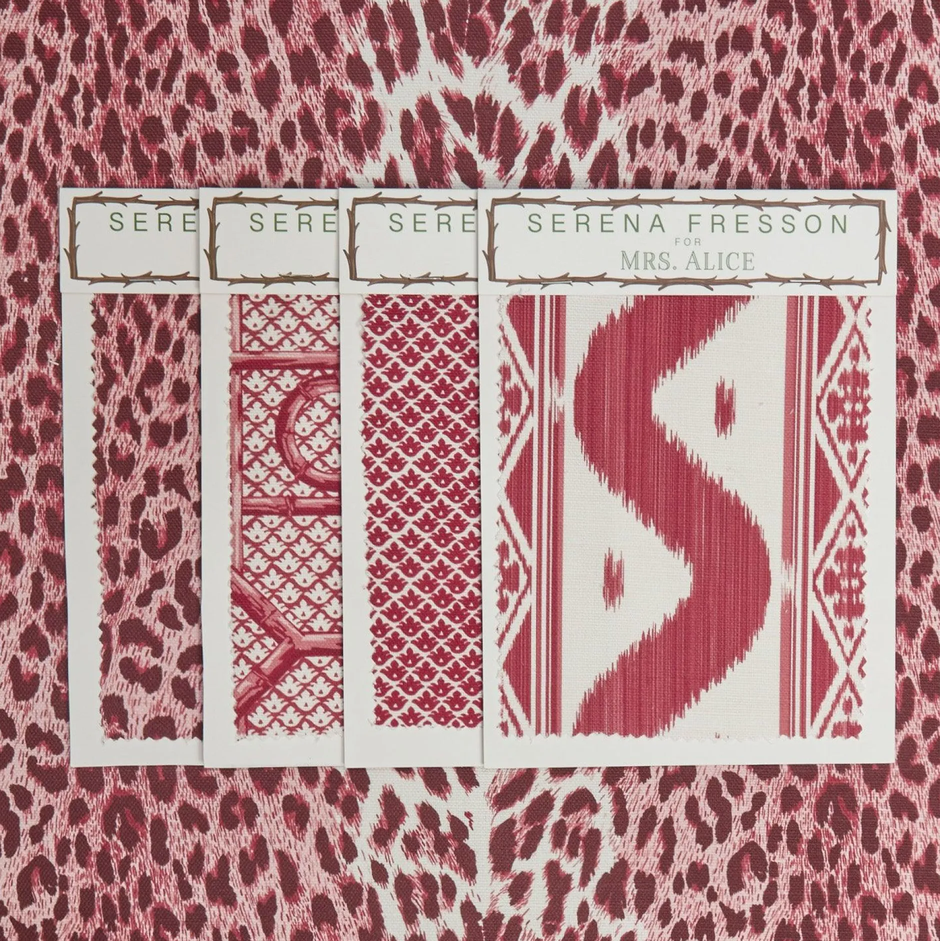 New Mrs. Alice Raspberry Pink Leopard Fabric