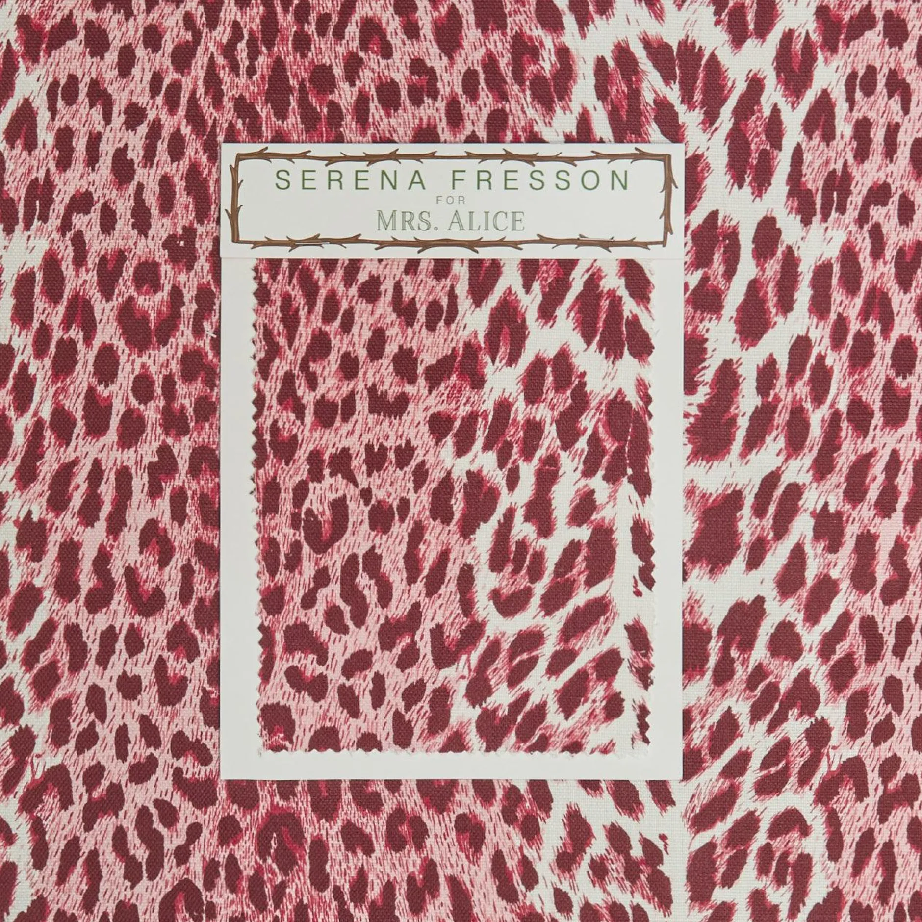 New Mrs. Alice Raspberry Pink Leopard Fabric