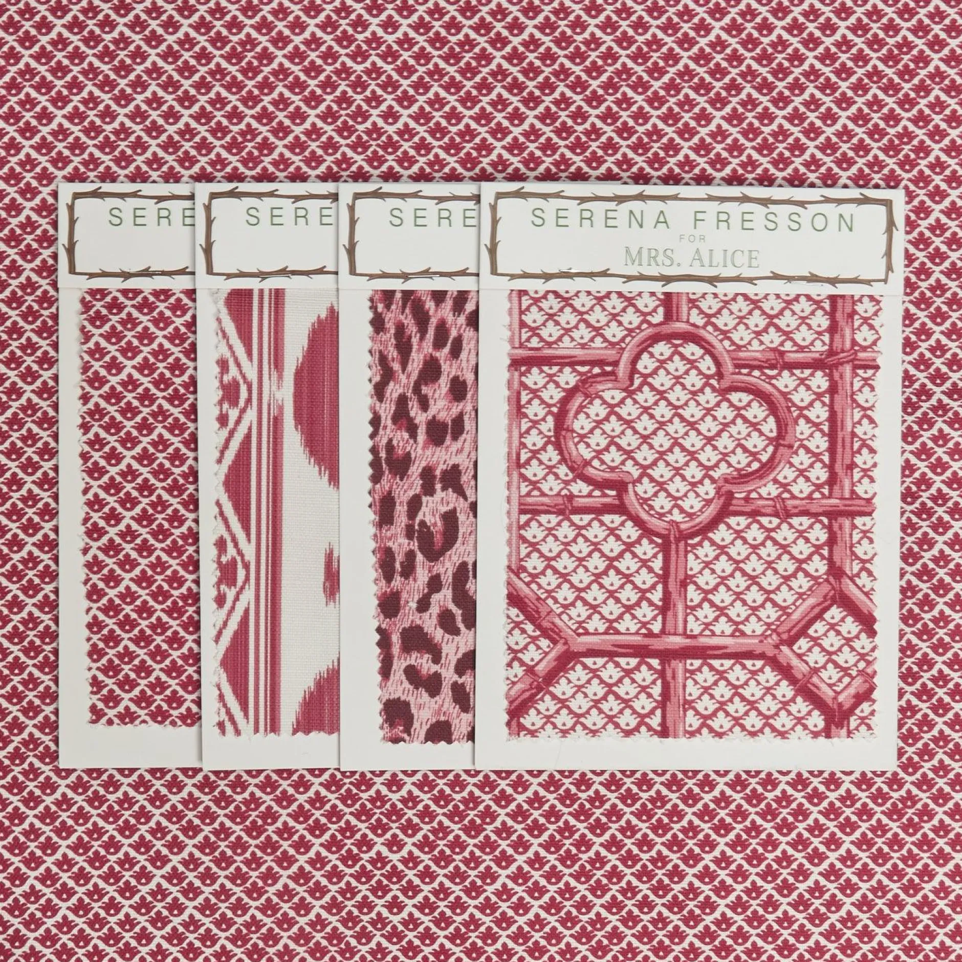 New Mrs. Alice Raspberry Pink Lotus Flower Fabric