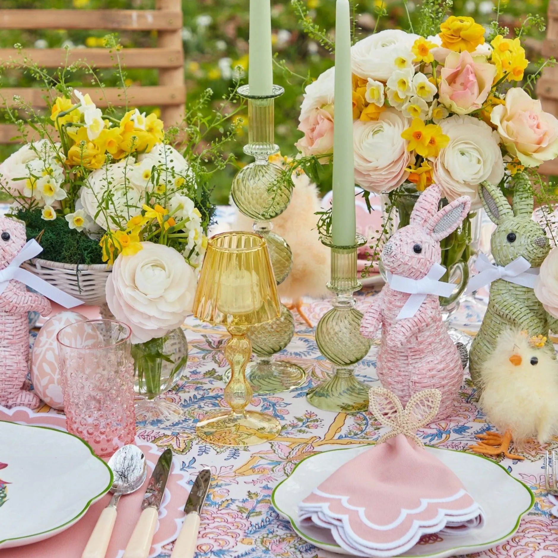 Online Mrs. Alice Rattan Bunny Napkin Rings (Set Of 4)
