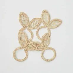 Online Mrs. Alice Rattan Bunny Napkin Rings (Set Of 4)