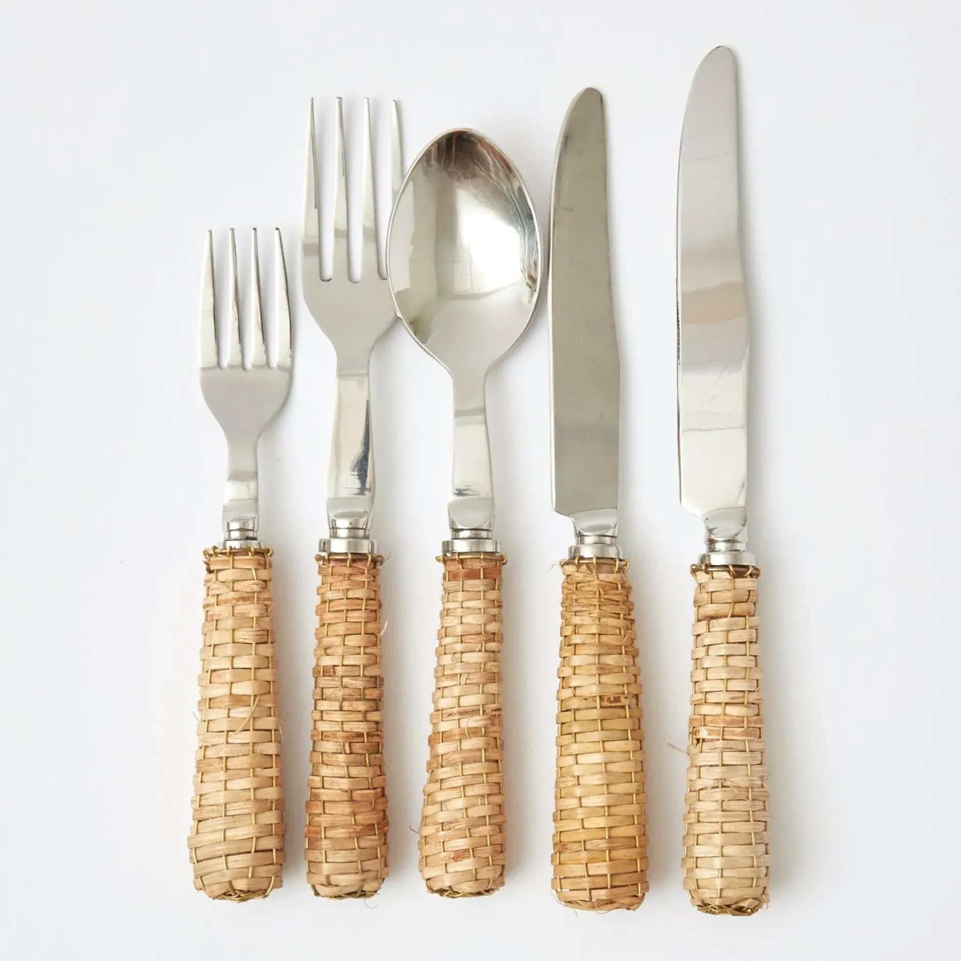 Clearance Mrs. Alice Rattan Cutlery (5 Piece)