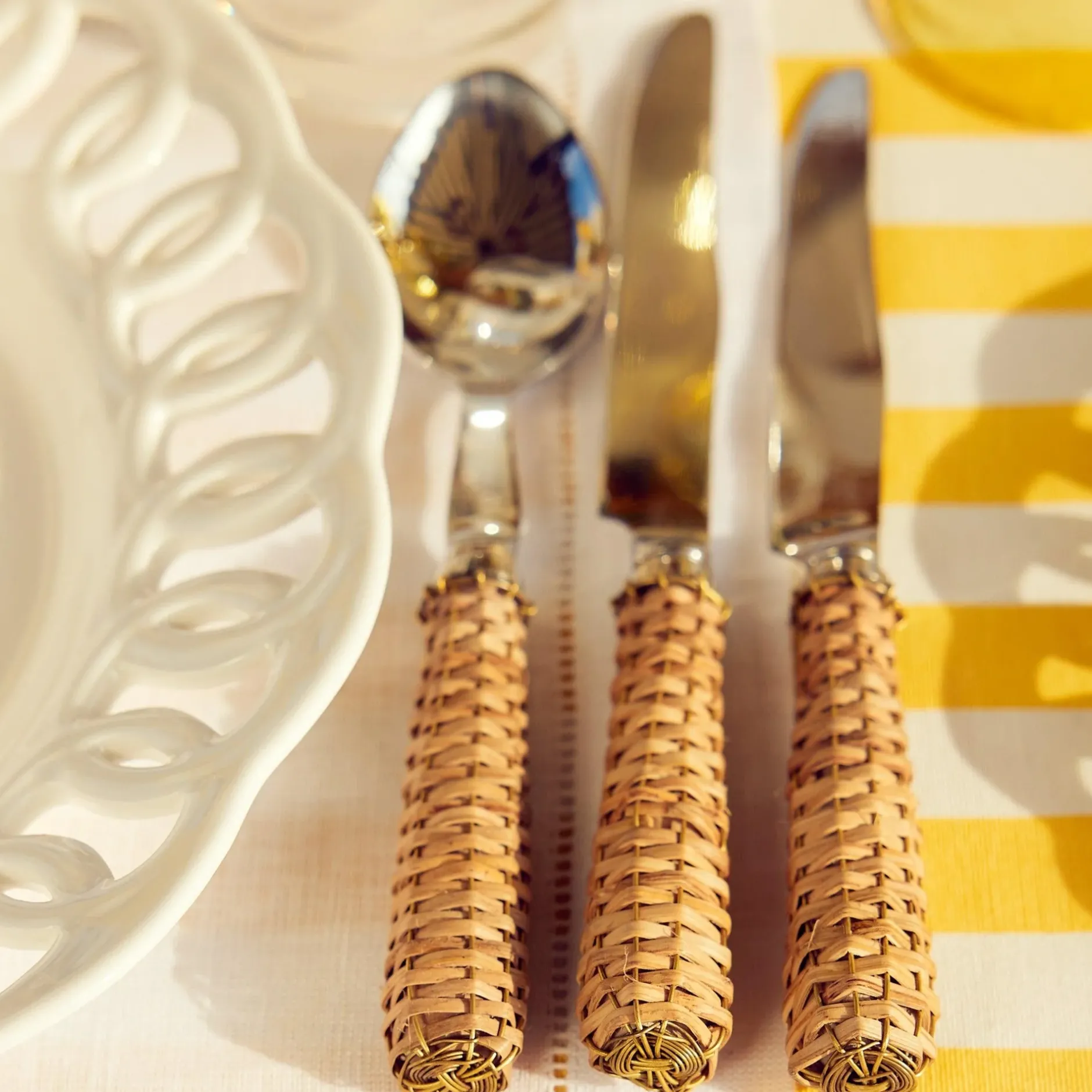 Clearance Mrs. Alice Rattan Cutlery (5 Piece)