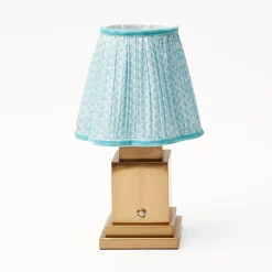 Clearance Mrs. Alice Rechargeable Lamp With Baby Blue Lotus Lampshade