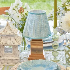 Clearance Mrs. Alice Rechargeable Lamp With Baby Blue Lotus Lampshade